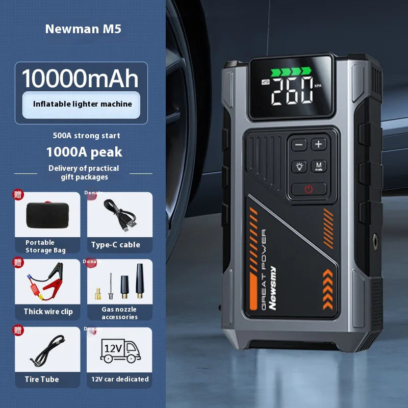M5 Car Emergency Jump Starter with Air Compressor and Power Bank