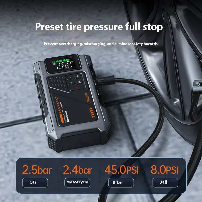 M5 Car Emergency Jump Starter with Air Compressor and Power Bank